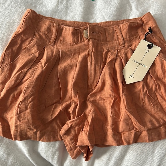 ban jara Pants - NWT Banjara Orange‎ Pleated Light Weight Shorts 🍊